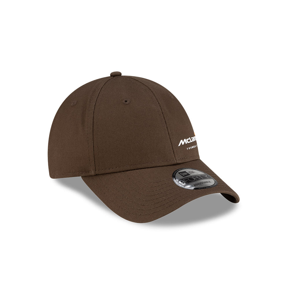 McLaren F1 Racing Hat - Essential Brown 9Forty Formula 1 Snapback Cap - New Era